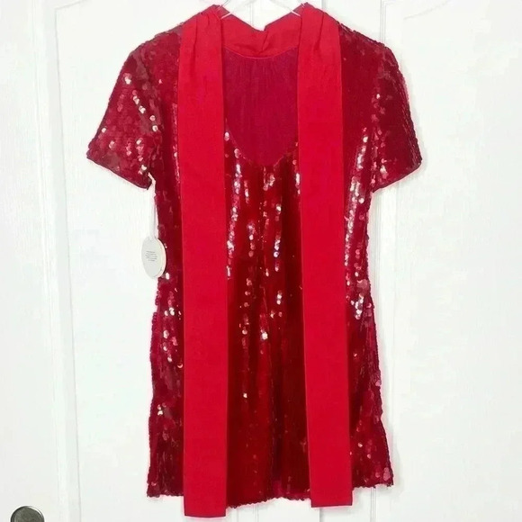 NWT STAUD Mini Ilana‎ Dress Poinsettia Sequins Size XS - Picture 6 of 13